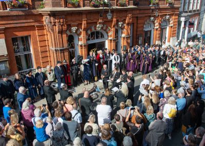 A large crowd had gathered to watch the Proclamation in Lewes